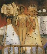 Frida Kahlo Kahlo and Caesarean operation oil